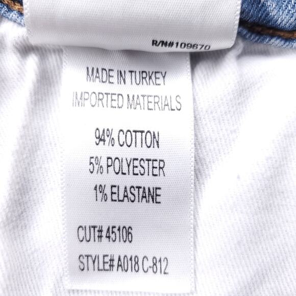 AGOLDE Jeans Women 29 Blue Sophie Crop Raw Chewed Hem Distressed Casual Grunge - Picture 11 of 11